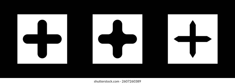 Plus Button Icon, Add Music Icon, Music Sign is in Line Style, Vector Icon. Black icon color