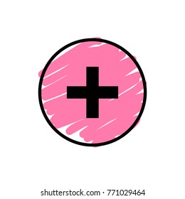 Plus button icon vector illustration