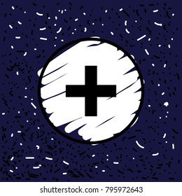 Plus button icon vector illustration on white background