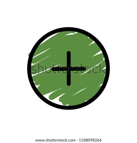 Plus button icon vector illustration on white background