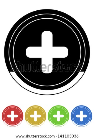 Plus button retro colors