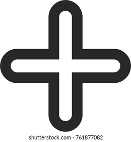 Plus button vector icon.