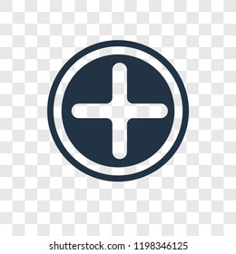 Plus Button vector icon isolated on transparent background, Plus Button transparency logo concept