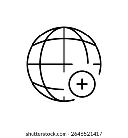 Plus by Planet Outline Sign for Graphic and Web Design, Aplicações, Anúncios, Várias Cartões 