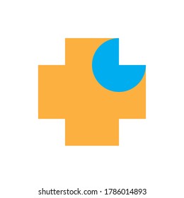 Plus with C letter logo design vector