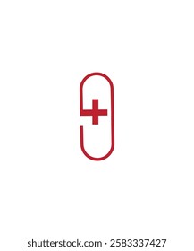 plus capsule logo, plus pill logo design vector illustration