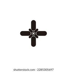 Plus, capsules geometric symbol simple logo vector