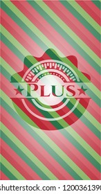 Plus christmas colors style badge.
