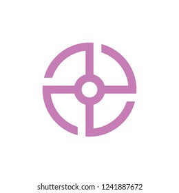plus circle geometric line logo 