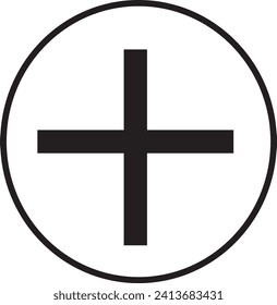 plus in circle icon design eps