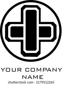 plus and circle logo for company
