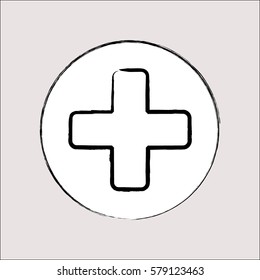plus in circle sketch
