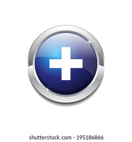 Plus Circular Vector Blue Web Icon Button