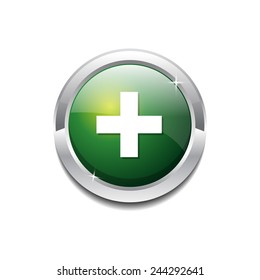 Plus Circular Vector Green Web Icon Button