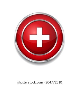 Plus Circular Vector Red Web Icon Button