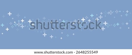 Plus or cross background pattern for a medical website or pharmacy texture with an abstract healthcare wave. Used by a hospital doctor. Graphic vector blue background.
