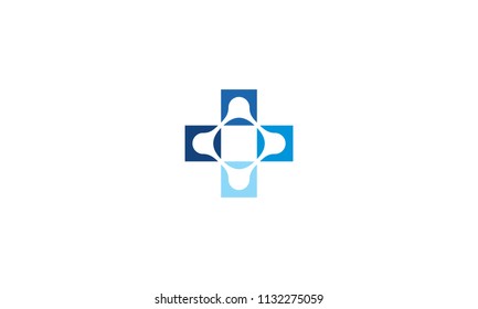 plus cross connect communication technology logo icon vector