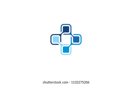 plus cross connect communication technology logo icon vector