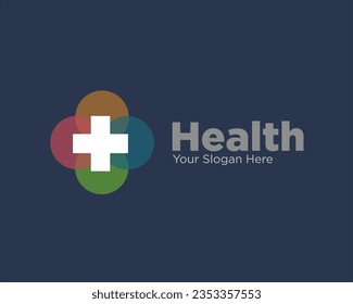 plus and cross health care logo designs simple modern for medical service