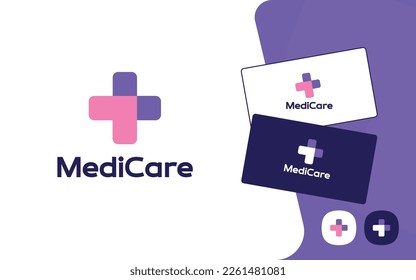 Plus Cross Medical Logo Icon Design Template with Creative Element for Business Identity