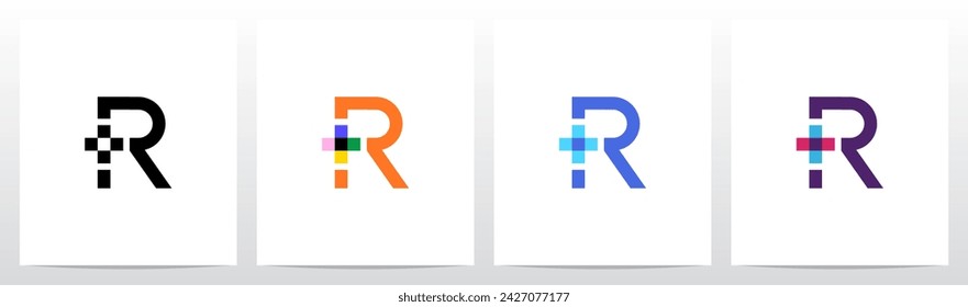 Plus Cross Sign Letter Logo Design R