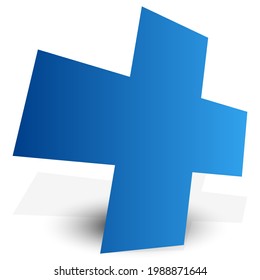 Plus, cross sign. Mathematics, math concepts. Add, addition symbol, icon, and logo shape. Algebra, school, and extend, expand concepts vector illustration