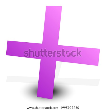 Plus, cross sign. Mathematics, math concepts. Add, addition symbol, icon, and logo shape. Algebra, school, and extend, expand concepts vector illustration