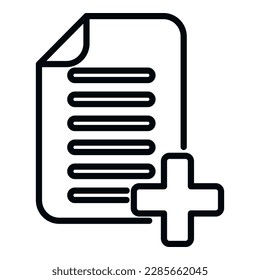 Plus data icon outline vector. Web interface. Business app