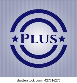 Plus emblem with denim high quality background