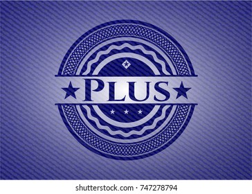 Plus emblem with denim high quality background