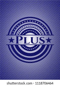 Plus emblem with denim texture
