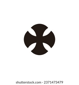 Plus, fan geometric symbol simple logo vector