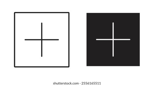 Plus Filled flat icons set for apps and web ui designs.