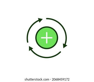 Plus flat icon. Thin line signs for design logo, visit card, etc. Single high-quality outline symbol for web design or mobile app. Siign outline pictogram.