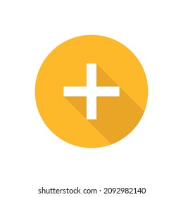 Plus flat vector button icon