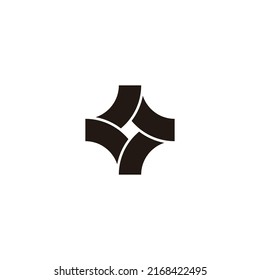 Plus, fold geometric symbol simple logo vector