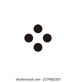 Vier Kreise geometrisches Symbol mit einfachem Logo, Vektorgrafik
