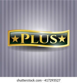 Plus gold shiny badge