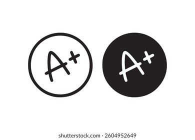 A plus grade icons in black and white Vector