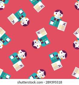 A plus grade in the notebook,flat icon,eps10 seamless pattern background