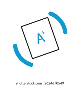 A plus grade report icon. Vector illustration