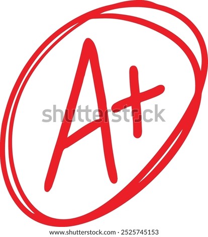 A Plus Grade School Exam. Grade A Plus Result Icon