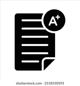 A plus grades, exam result or exam report vector design