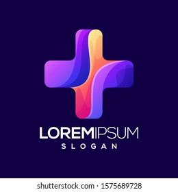 plus gradient color logo design