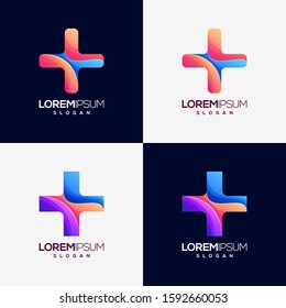 plus gradient color logo design