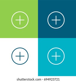 Plus green and blue material color minimal icon or logo design