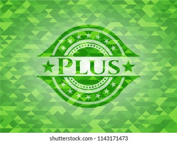 Plus green mosaic emblem