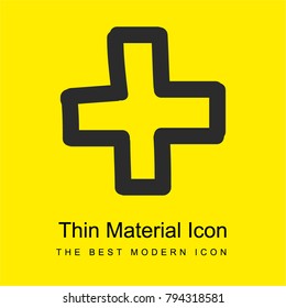 Plus hand drawn sign bright yellow material minimal icon or logo design