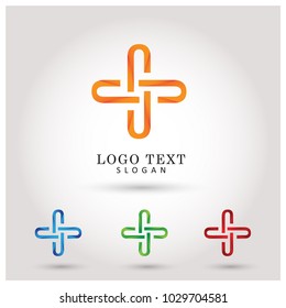 Plus and Healthcare Logo. Symbol and Icon Vector Template