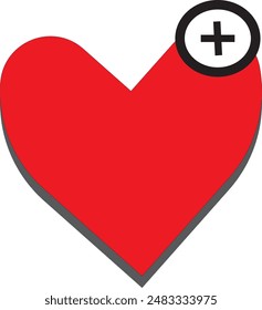 Plus heart icon art eps 10